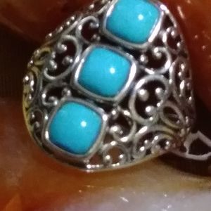 -(RARE)💥SLEEPING BEAUTY TURQUOISE💥. STERLING RING. SZ. 6